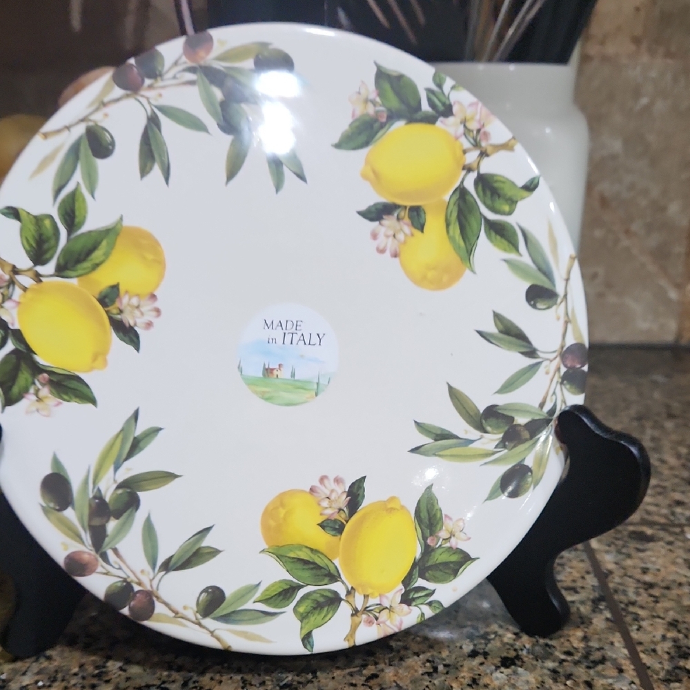 Italian Lemon and Olive Ceramic Plate